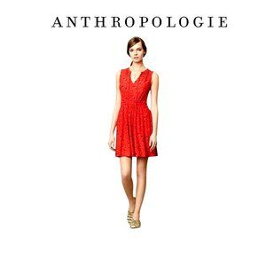 Anthropologie Leifnotes sleeveless red Skipper Ships and Anchors dress size XS